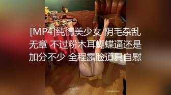 [MP4]纯情美少女 阴毛杂乱无章 不过粉木耳蝴蝶逼还是加分不少 全程露脸道具自慰